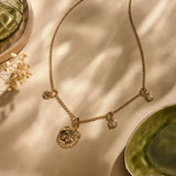 BIBA lange Halskette "COINS", gold