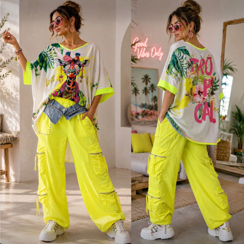 ROSE Shirt "TROPICAL", gelb/multi