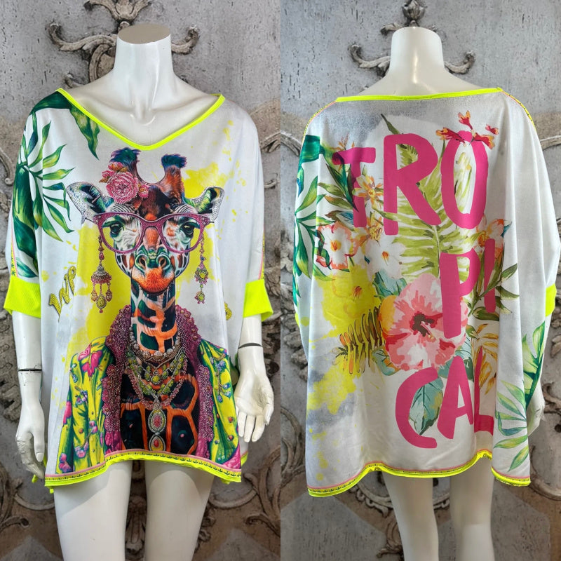 ROSE Shirt "TROPICAL", gelb/multi