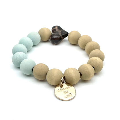 PARSLEY&PEPPER Armband "LEO X WOOD", ice blue