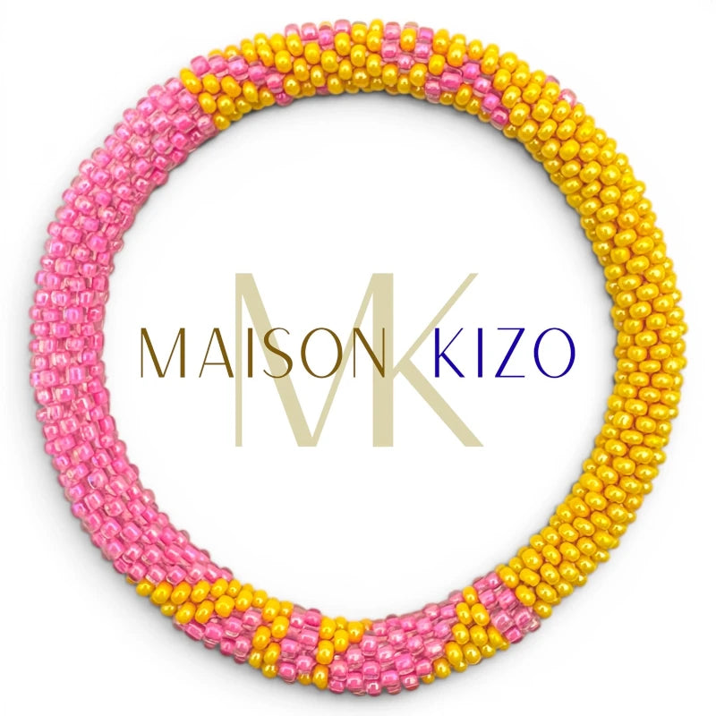 Maison KIZO - nepalesisches Roll-on Armband, pink/gelb