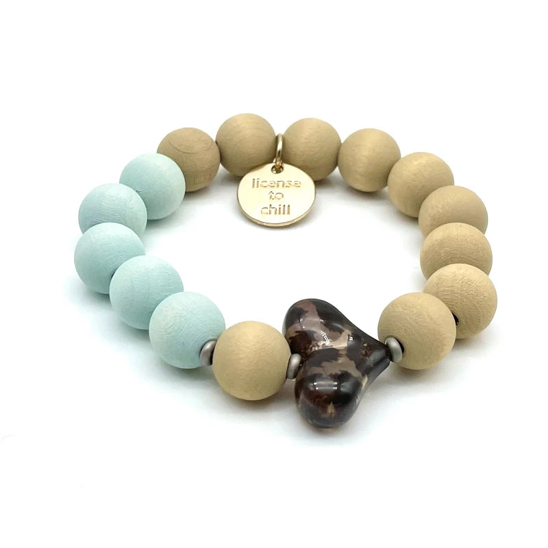 PARSLEY&PEPPER Armband "LEO X WOOD", ice blue