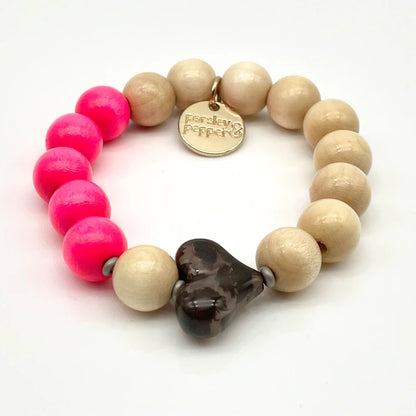 PARSLEY&PEPPER Armband "NEON X WOOD", neonpink