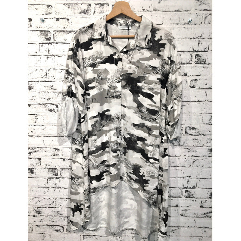 Bluse Camouflage Weiß