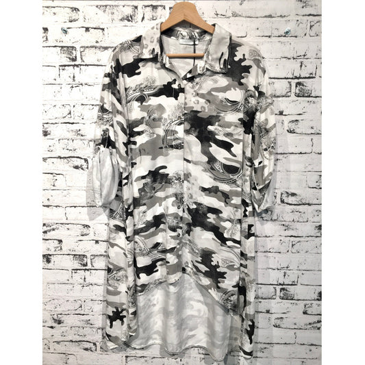 Bluse Camouflage Weiß