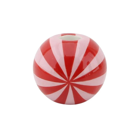 Candle Holder Swirl Dolomite Red Pink 7x7x7cm Sku 204295
