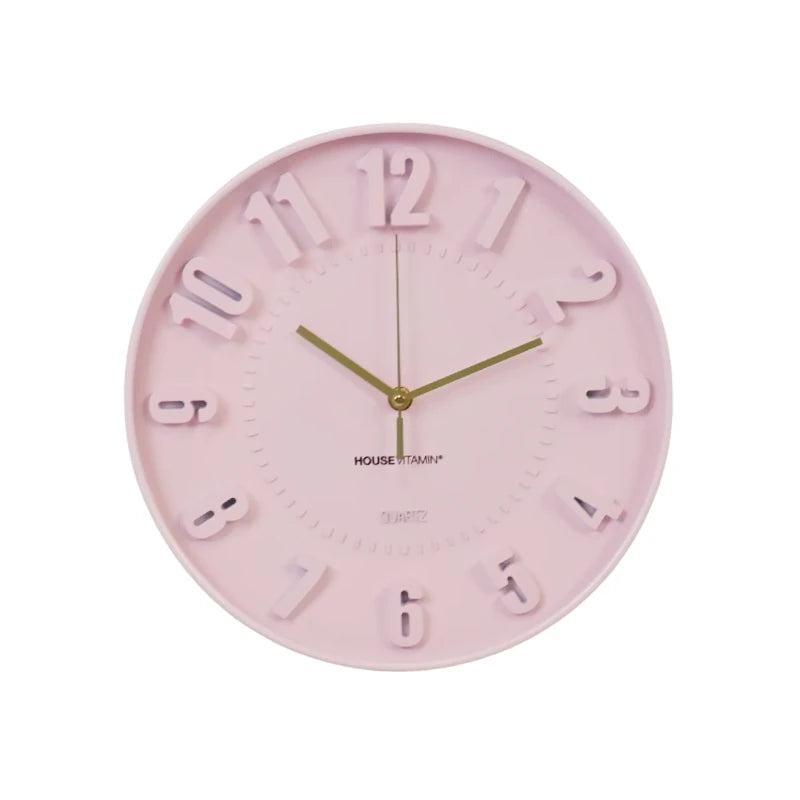 Clock Wall Clock Numbers Light Pink 30x30x4cm Sku 204190