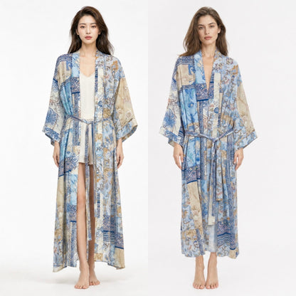 Kimono "POETRY" 3/4-Ärmel, blau