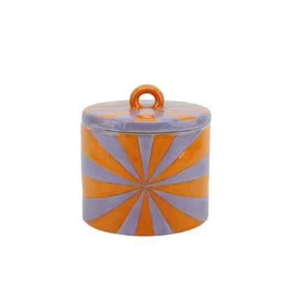 Deco Jar Swirl Dolomite Orange Lilac 11x11x11,5cm Sku 204373