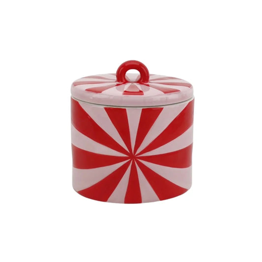 Deco Jar Swirl Dolomite Red Pink 11x11x11,5cm Sku 204370 (14mm!)
