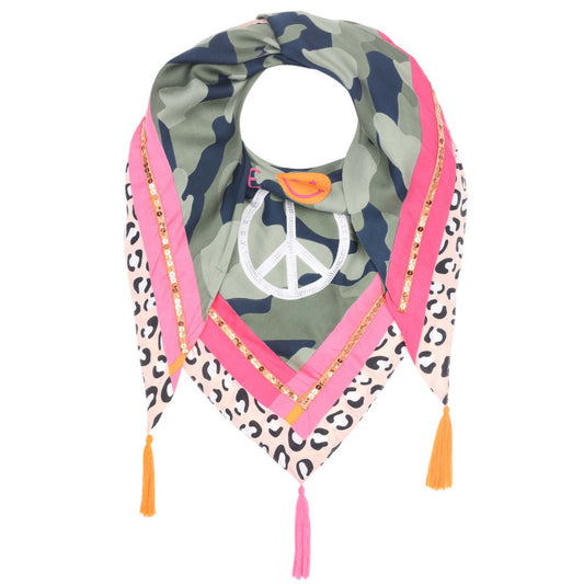 Dreieck Viskose 3014d 3009 8 Khaki Camoflage Smiley Peace