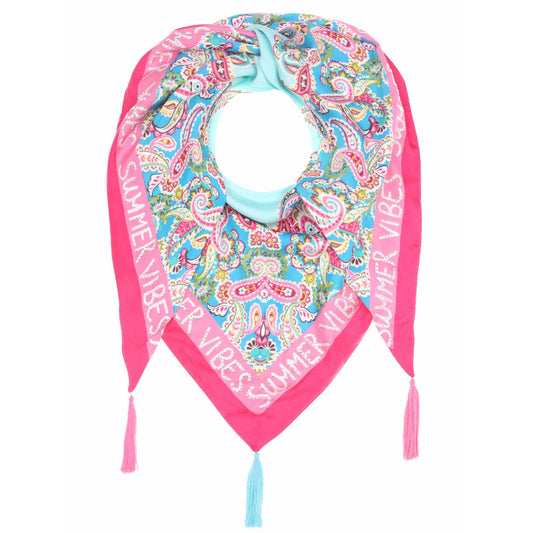 Dreieckstuch 100% Organic Bamboo "summer Vibes" Pink Türkis"