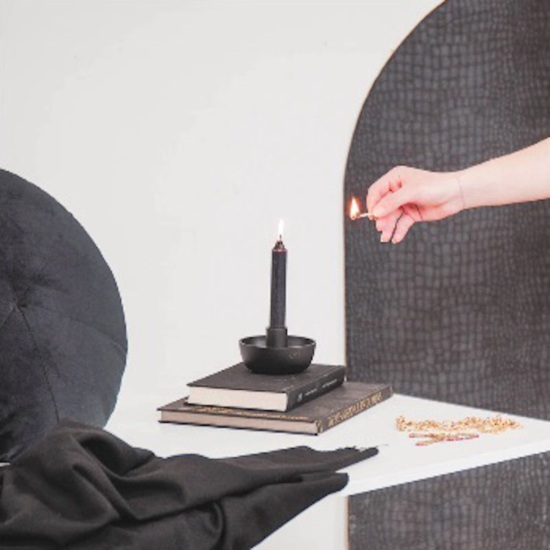 Hv Candleholder Black Sku201504 D