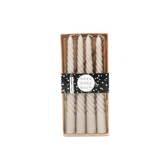 Hv Twisted Candles 4 Stück: Grau 2x20cm