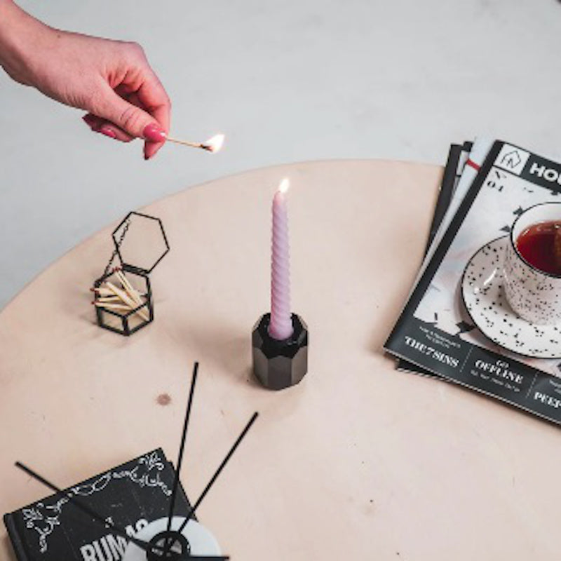 Hv Twisted Candles 4pc Pink Sku201925 B
