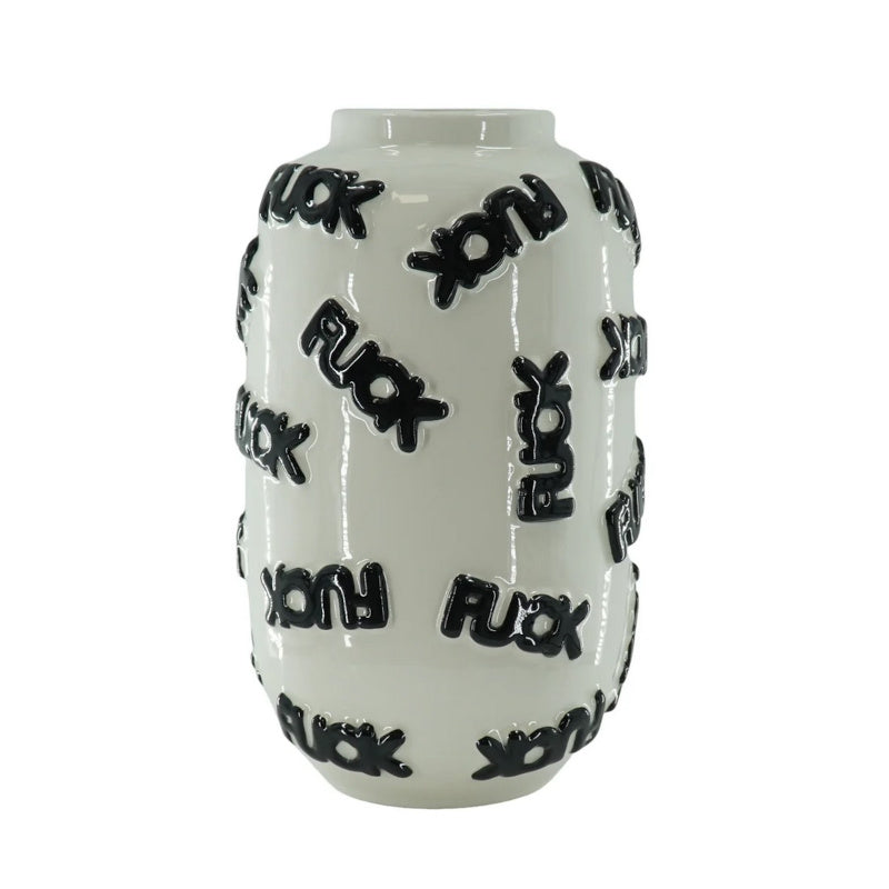 Hv Vase 'fuck' White:black, Sku 204092