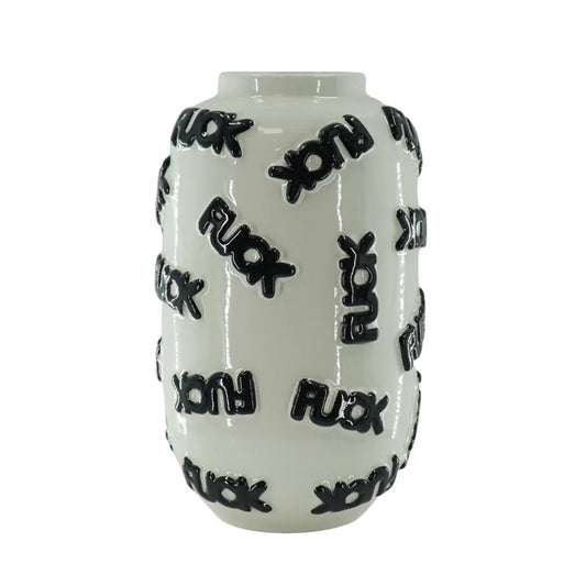 Hv Vase 'fuck' White:black, Sku 204092