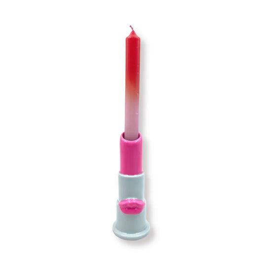 HV Kerzenhalter "LIPSTICK", mint/pink