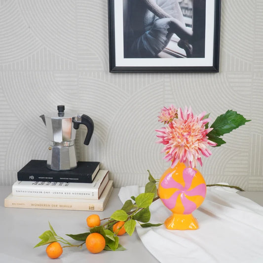 HV Vase "TOFFEE CANDY", pink/orange
