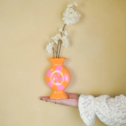HV Vase "TOFFEE CANDY", pink/orange
