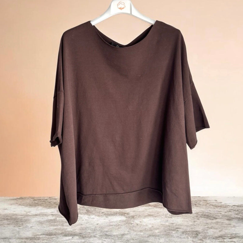 Kurzarm Shirt "BASIC", schoko