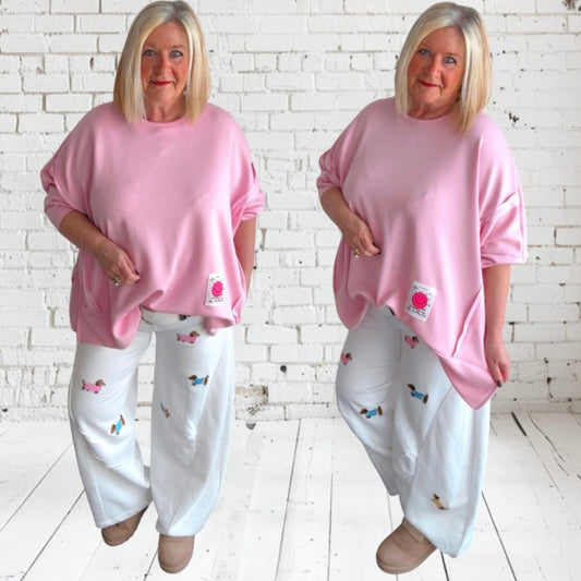 Viskose Sweatshirt "LUCKY", rosa