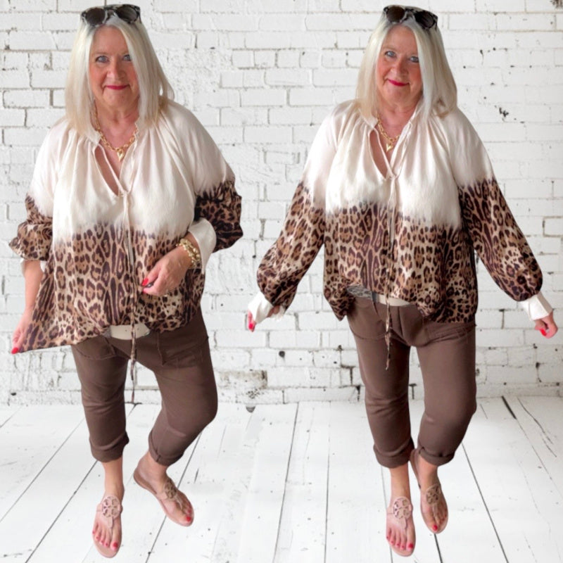 Viskose Bluse "WILDERNESS", vanille
