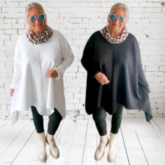 Oversize Sweatshirt "UNEVEN" mit LEO-Kragen