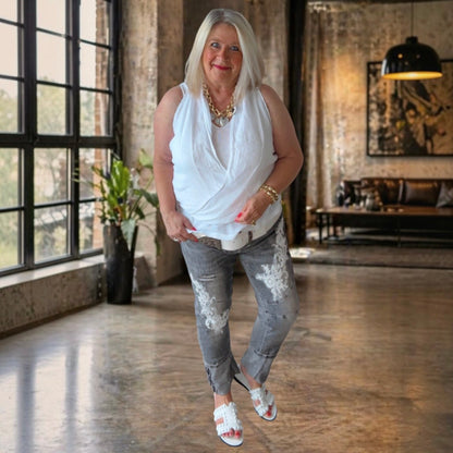 Leinen Bluse "COLETTE", weiß