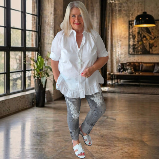 Bluse "VOLANT", in 2 Farben