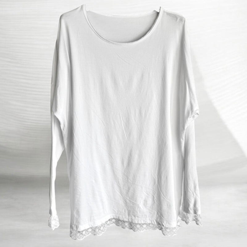 Longsleeve "CANDY" mit Spitze