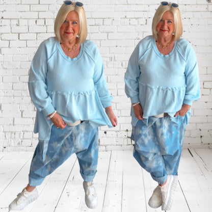 Sweater "LIKE A DRESS", hellblau