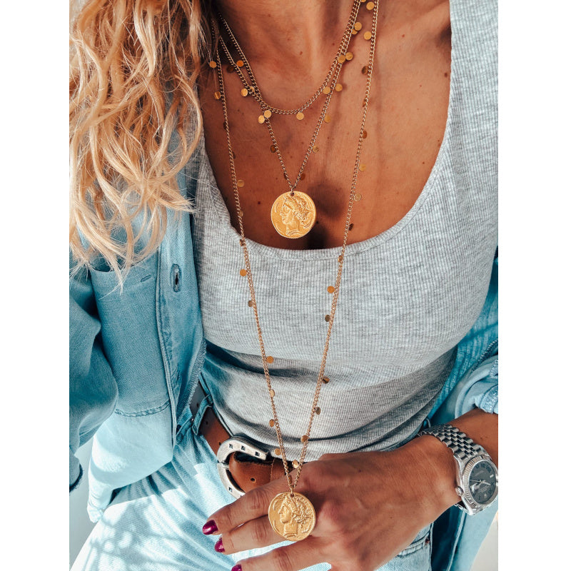 Halsketten "LARGE ANTIQUE COIN", gold