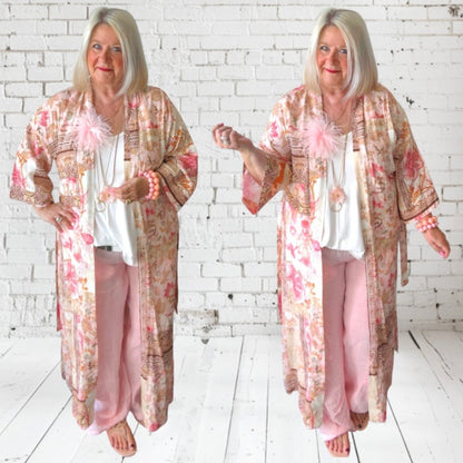 Kimono "POETRY" 3/4-Ärmel, rosa