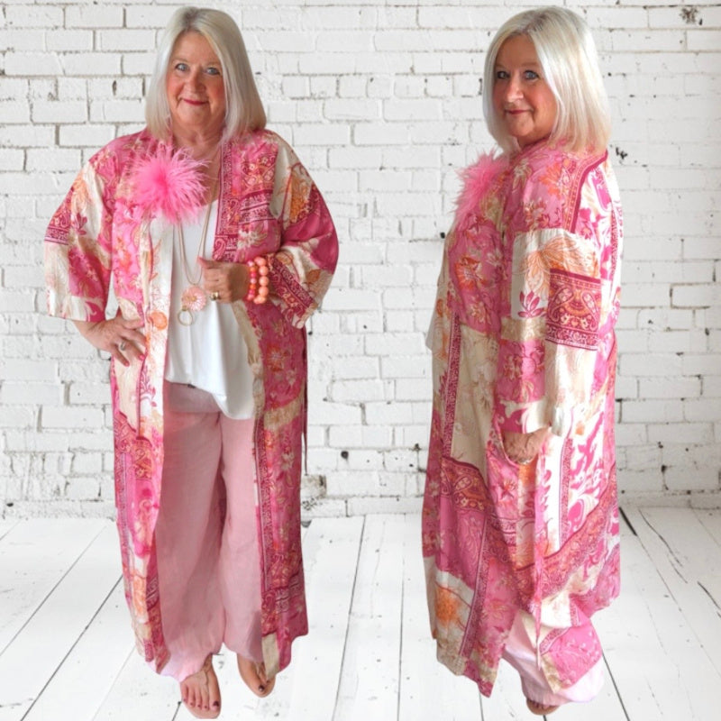 Kimono "POETRY" 3/4-Ärmel, pink