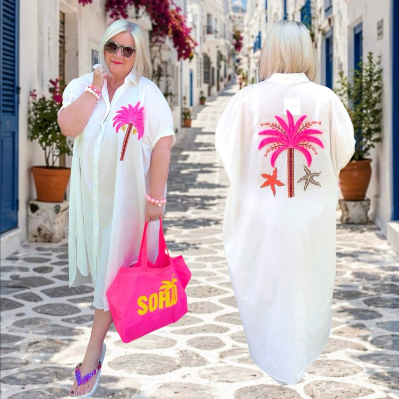 Maxi Mantelkleid "BEACH DAYS", weiß