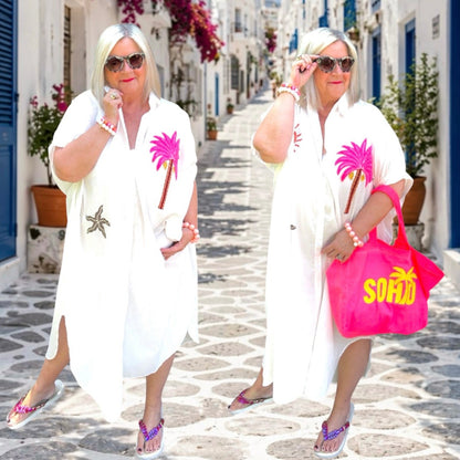 Maxi Mantelkleid "BEACH DAYS", weiß