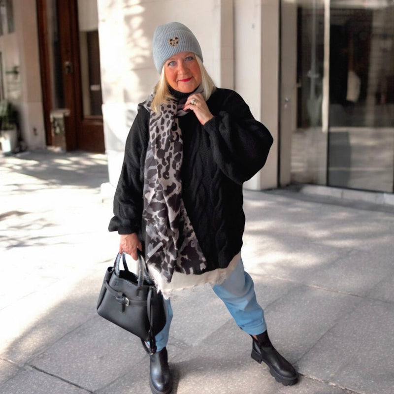 Pullover mit Zopfmuster "CABLE", schwarz