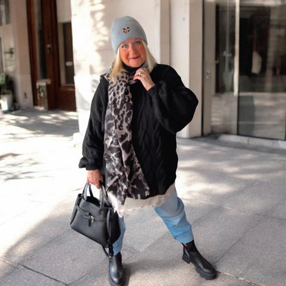 Pullover mit Zopfmuster "CABLE", schwarz