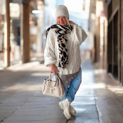 Pullover mit Zopfmuster "CABLE", ecru