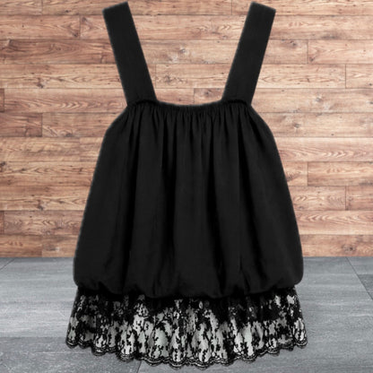 Viskose Top "CUTE LACE", schwarz