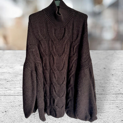 Pullover mit Zopfmuster "CABLE", schoko