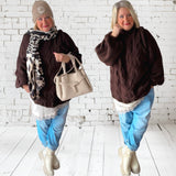 Pullover mit Zopfmuster "CABLE", schoko