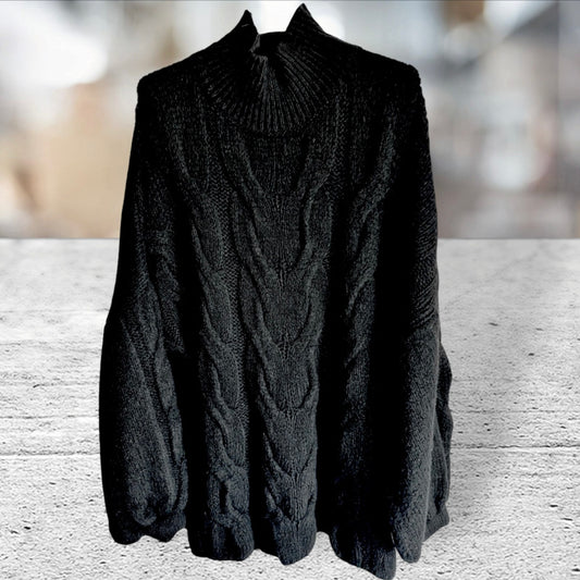 Pullover mit Zopfmuster "CABLE", schwarz