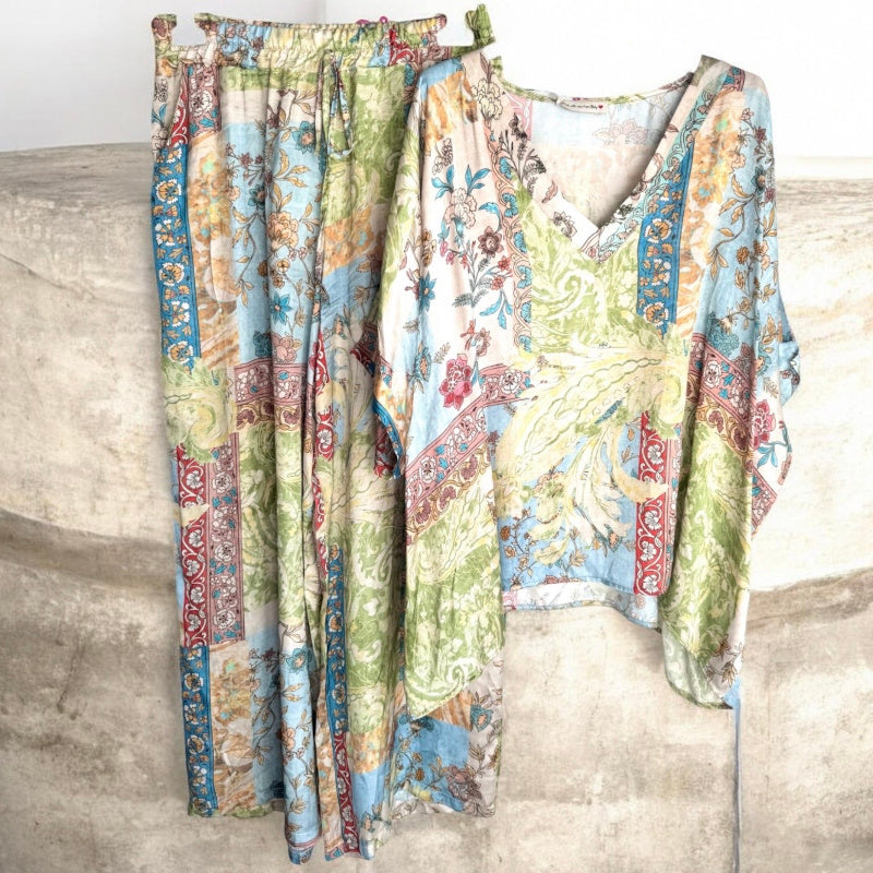 2-Teiler "FAYENCE", hellblau/hellgrün