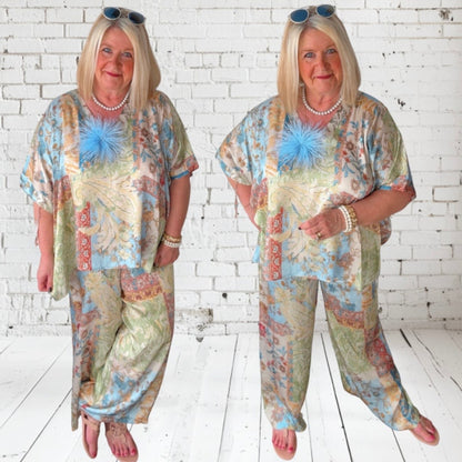 2-Teiler "FAYENCE", hellblau/hellgrün