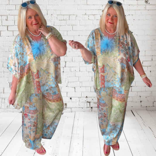 2-Teiler "FAYENCE", hellblau/hellgrün