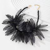 Halskette "SPARKLING PETALS", schwarz