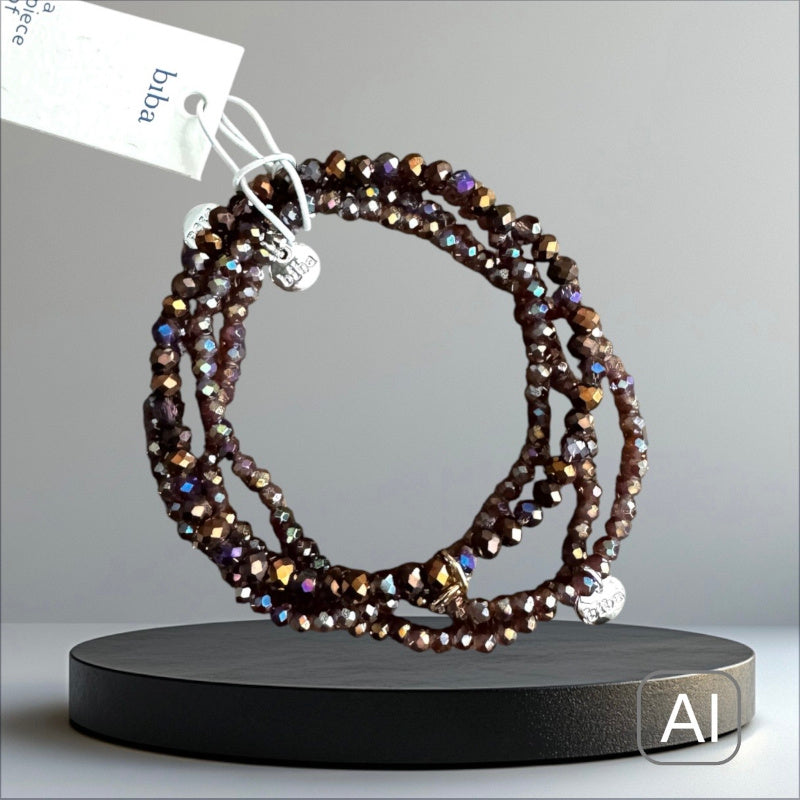 BIBA Crystal-Armband-Set, braun