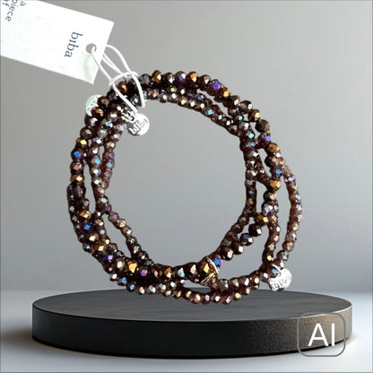 BIBA Crystal-Armband-Set, braun